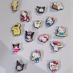 15 Sanrio Character Shoe Charms - Pink, Yellow, White, Blue, Black